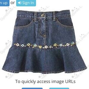 NWT GYMBOREE EQUESTRIAN CLUB EMBROIDERED FLOWERS DENIM SKIRT SKORT 7 NEW